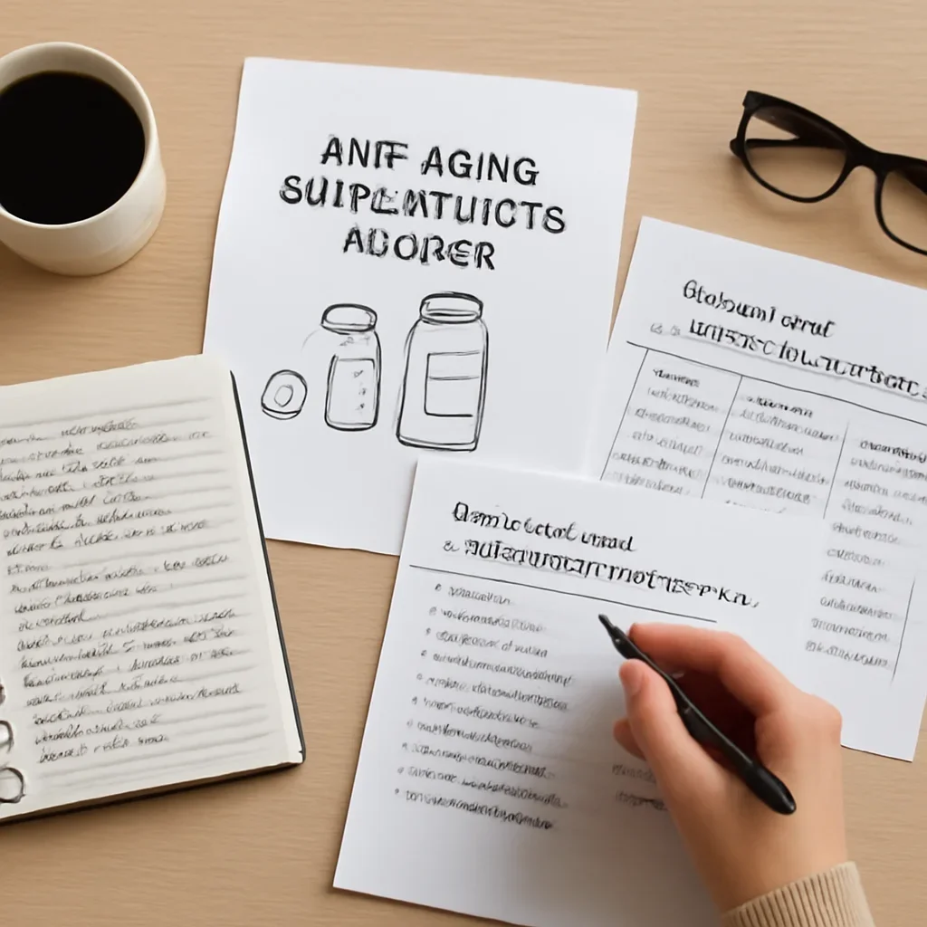 Reading notes and comparison materials related to Anti-Aging Supplements Canada