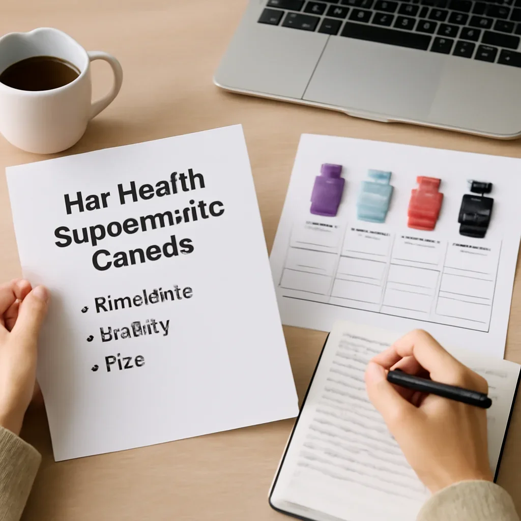 Reading notes and comparison materials related to Hair Health Supplements Canada
