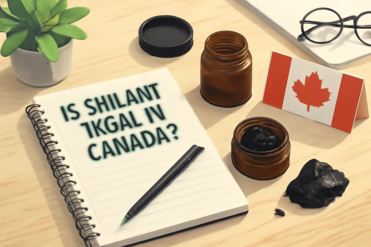 Editorial illustration space for article topic Is Shilajit Legal in Canada