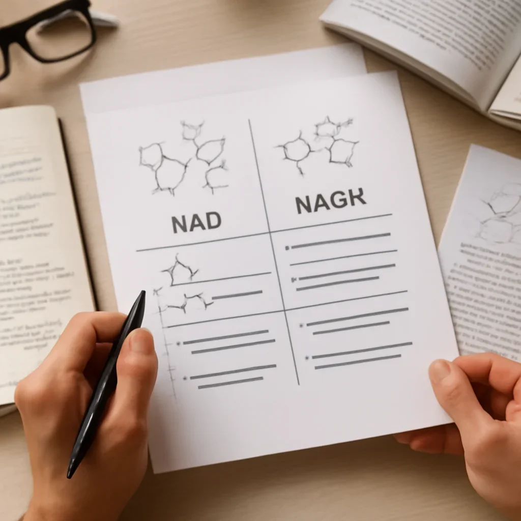 Reading notes and comparison materials related to NAD vs NADH