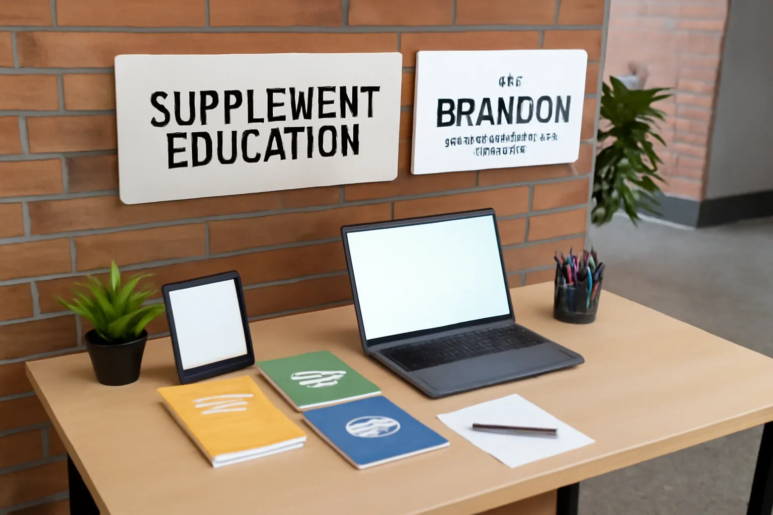 Local information desk setup representing supplement education in Brandon, MB