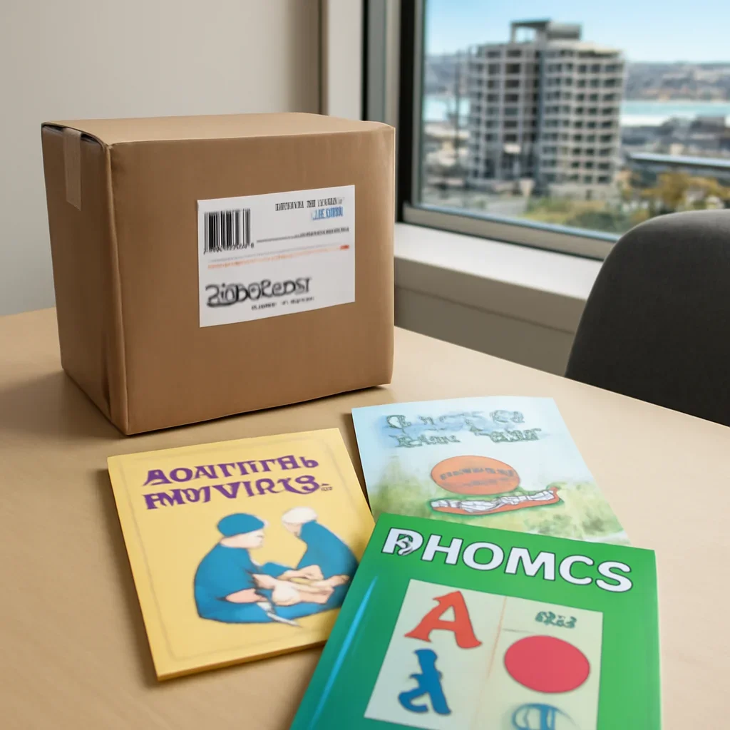 Parcel and educational materials prepared for readers in Halifax, NS
