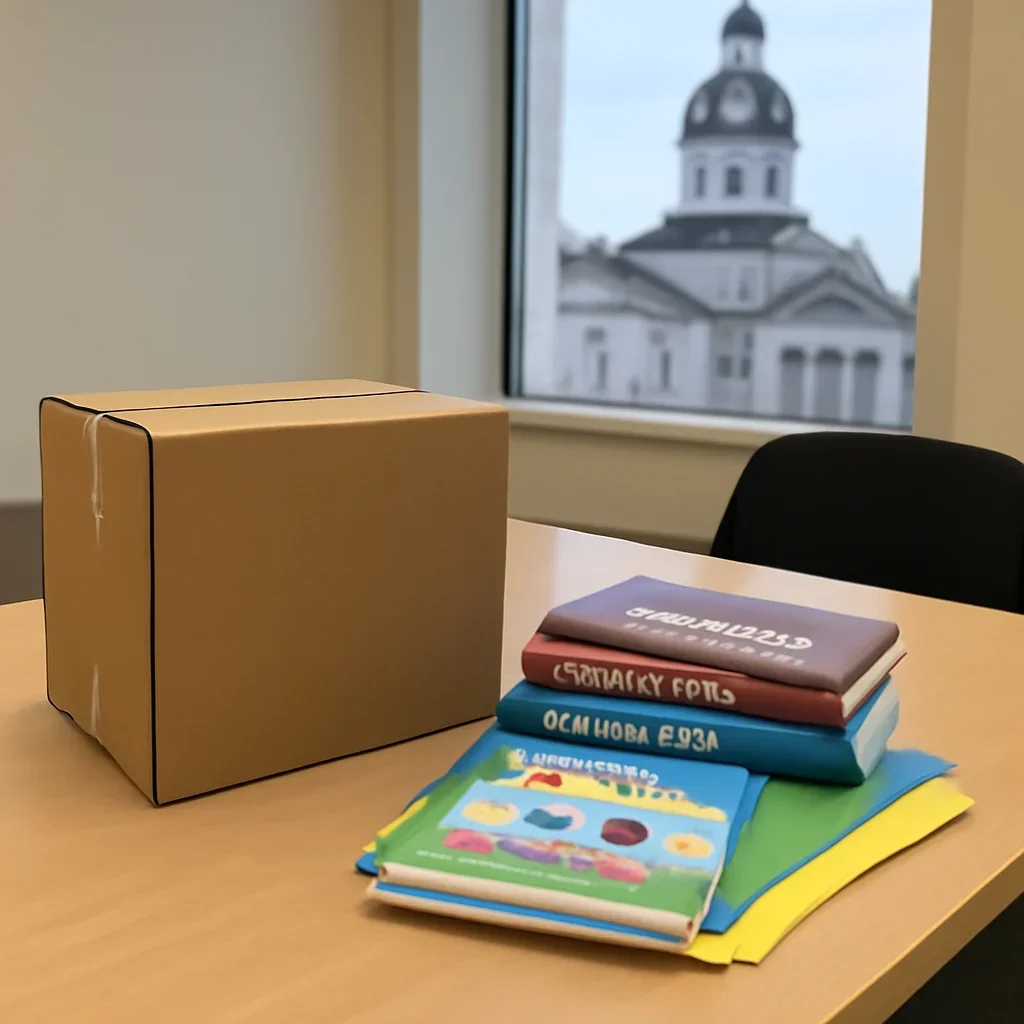 Parcel and educational materials prepared for readers in Kingston, ON