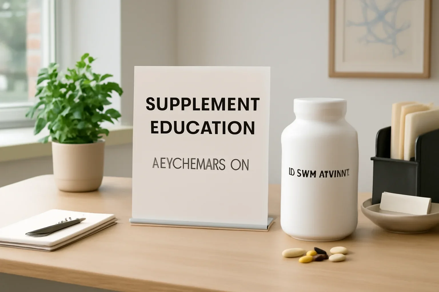 Local information desk setup representing supplement education in Kitchener, ON
