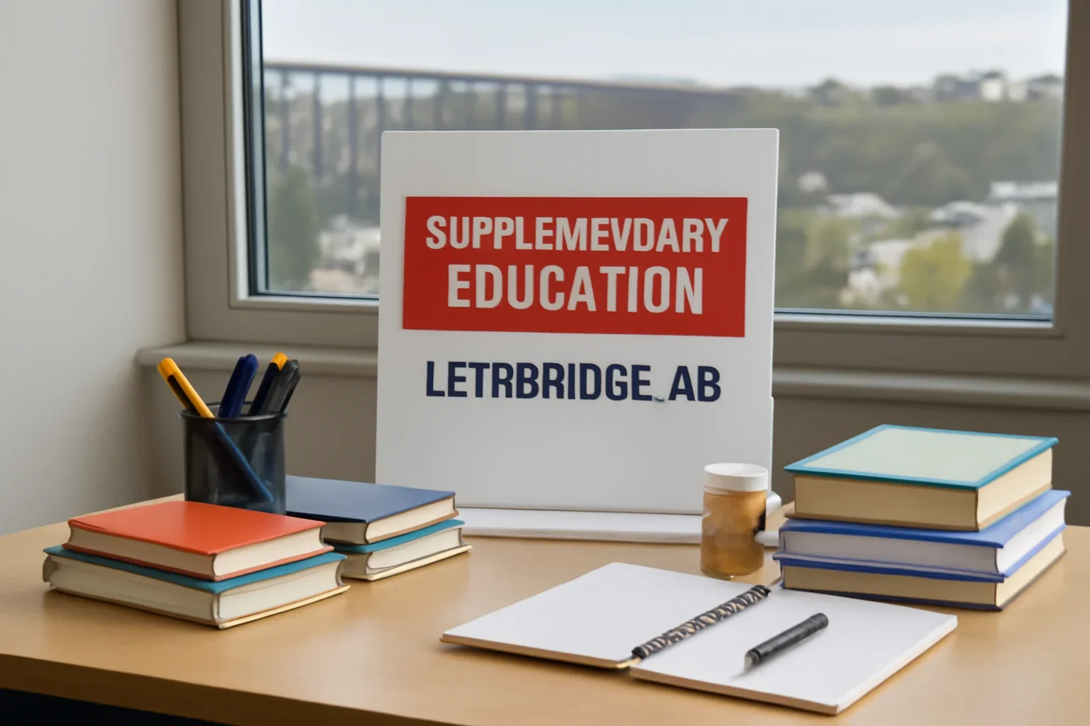 Local information desk setup representing supplement education in Lethbridge, AB