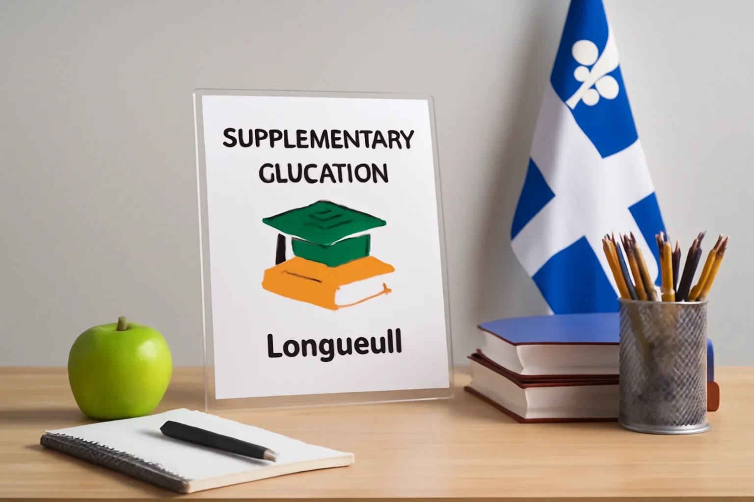 Local information desk setup representing supplement education in Longueuil, QC