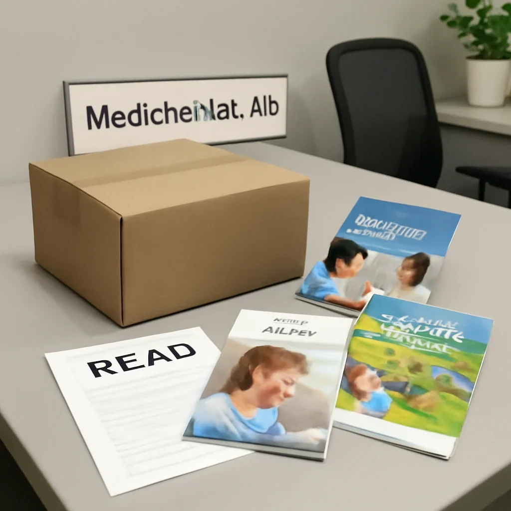 Parcel and educational materials prepared for readers in Medicine Hat, AB