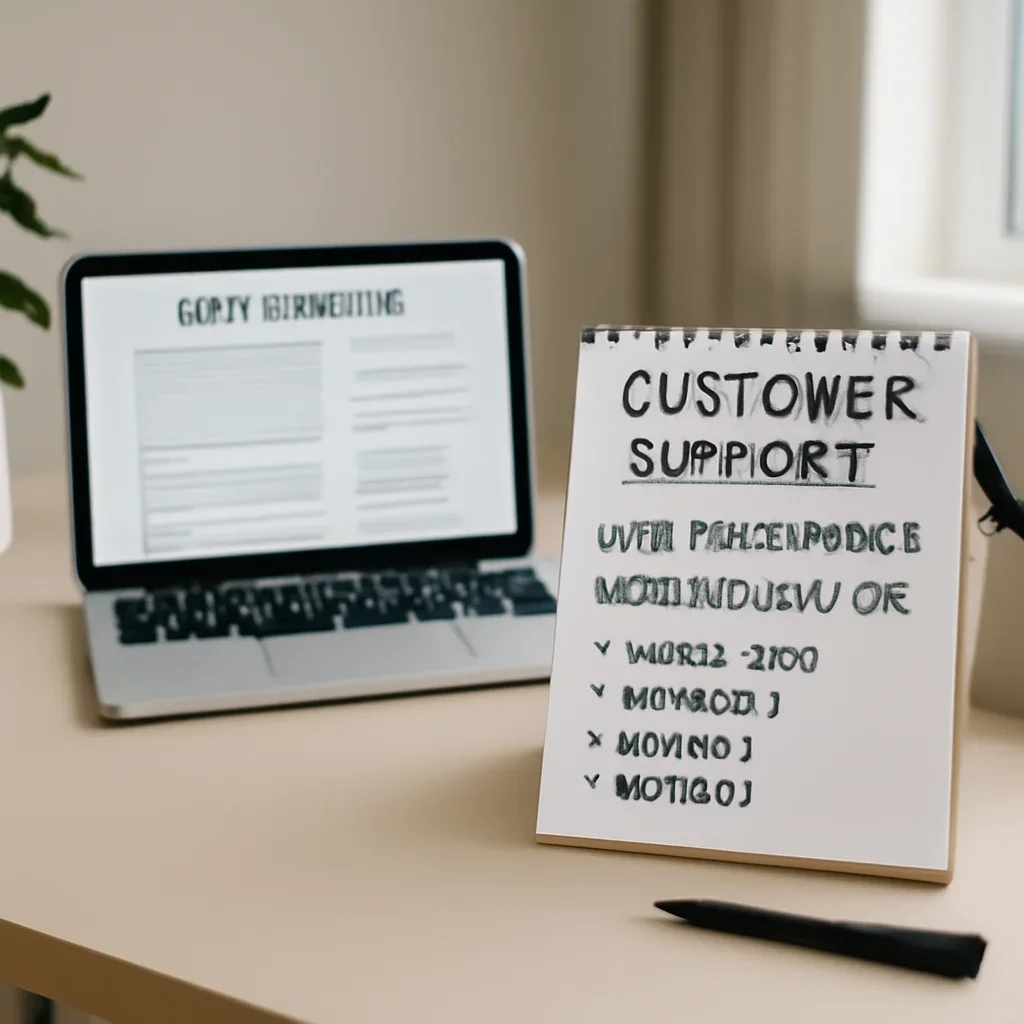 Customer support and city-specific website planning notes for Mississauga, ON