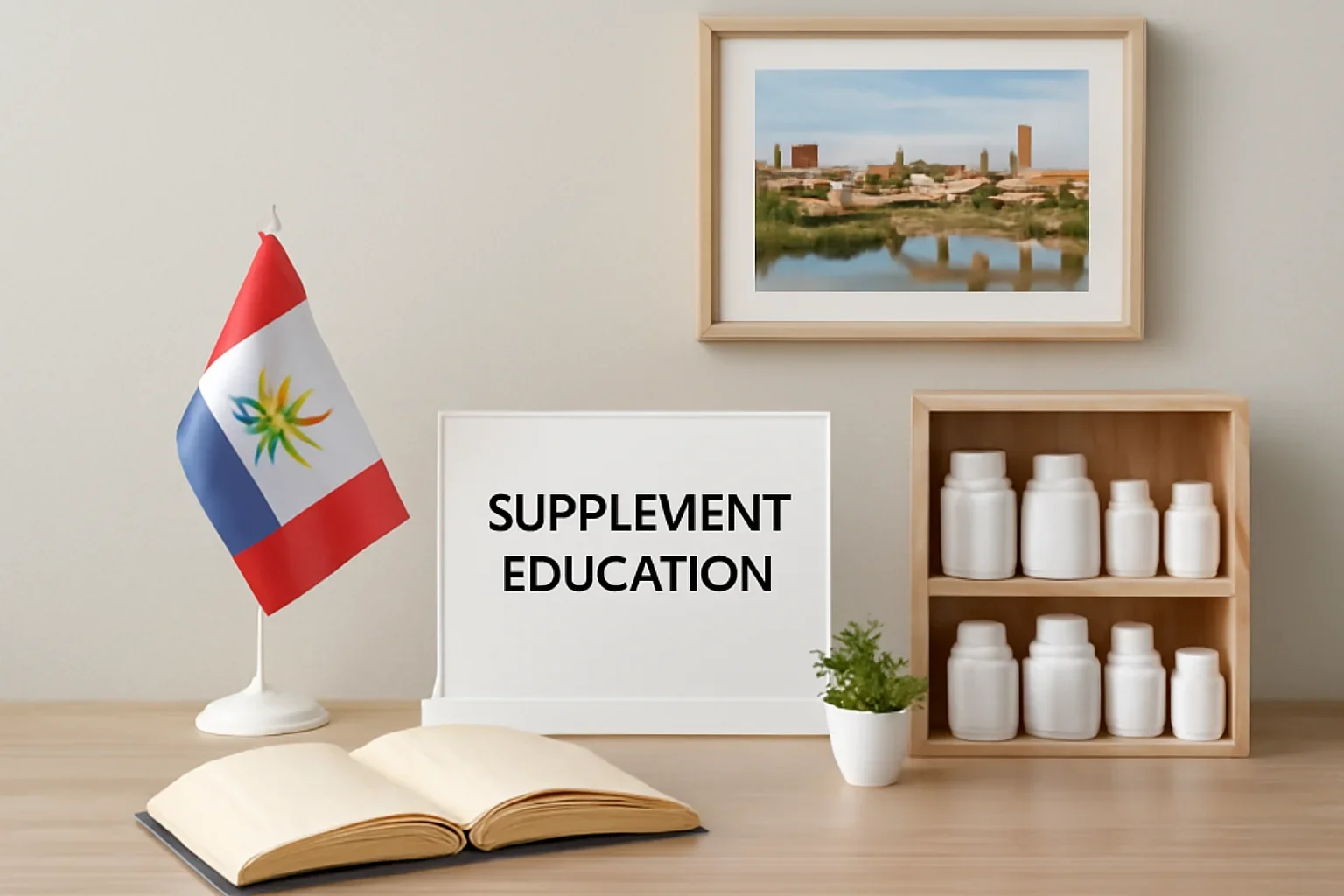 Local information desk setup representing supplement education in Moncton, NB