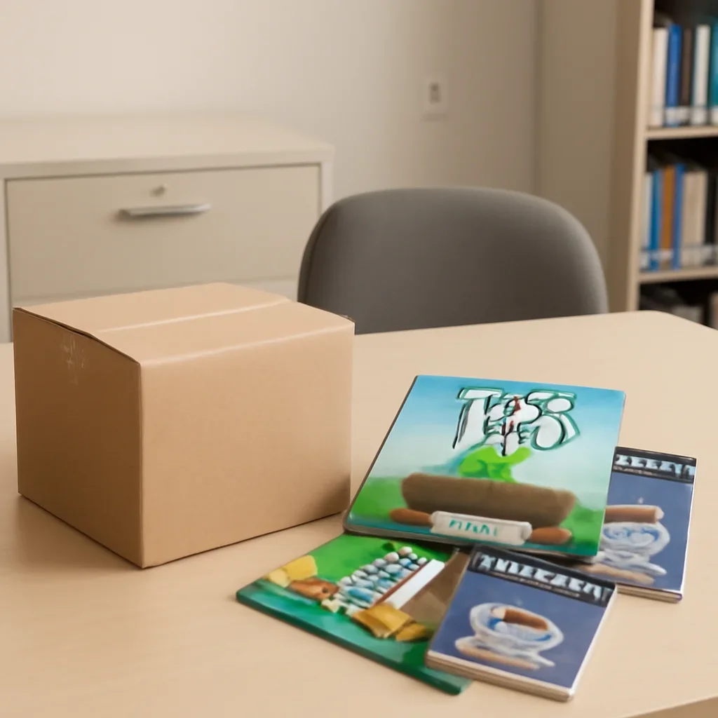 Parcel and educational materials prepared for readers in Oakville, ON
