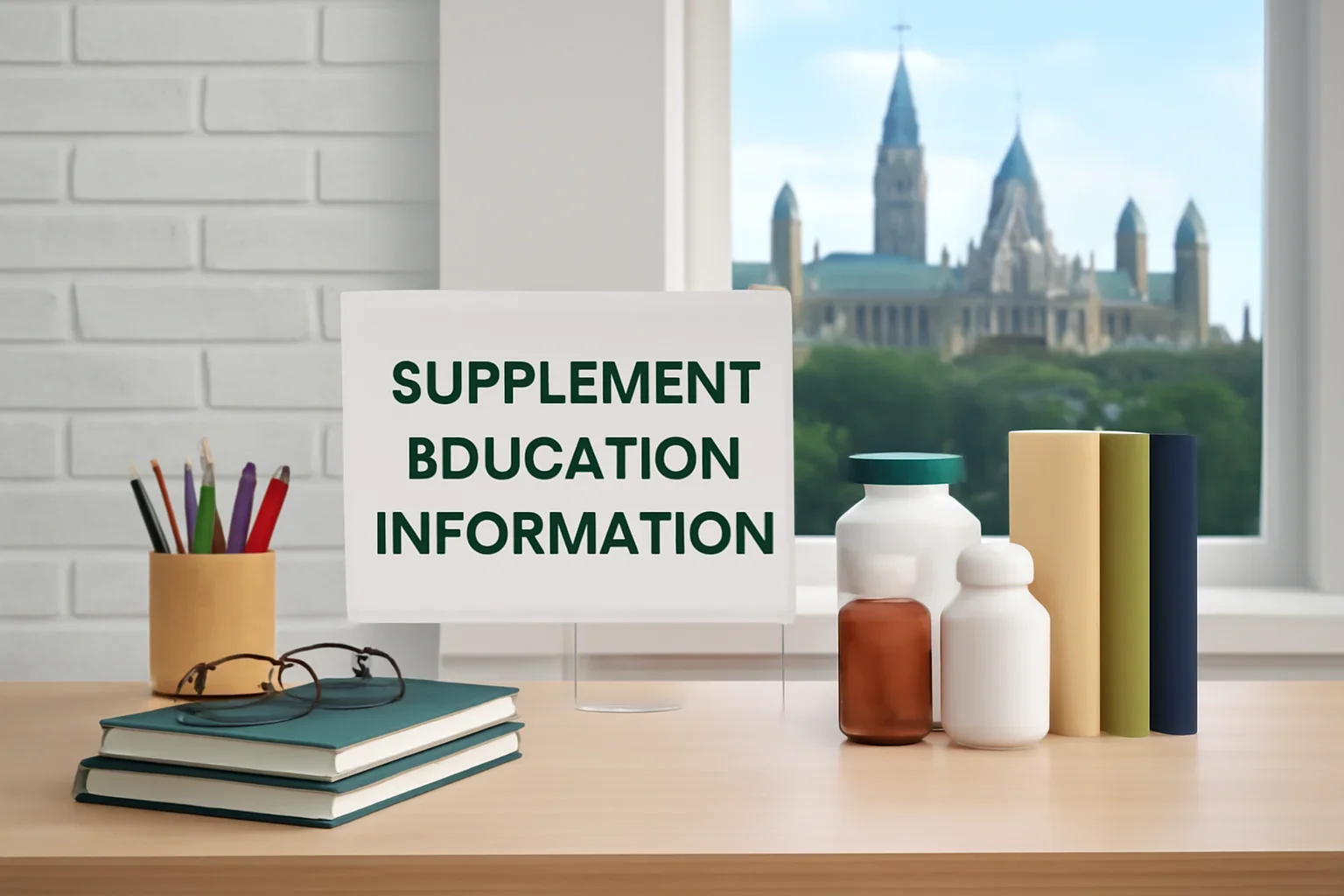 Local information desk setup representing supplement education in Ottawa, ON