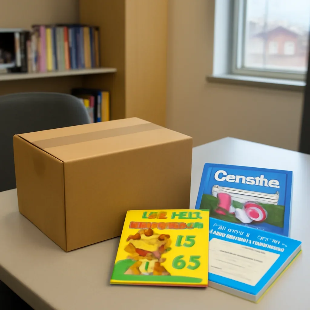 Parcel and educational materials prepared for readers in Prince Albert, SK