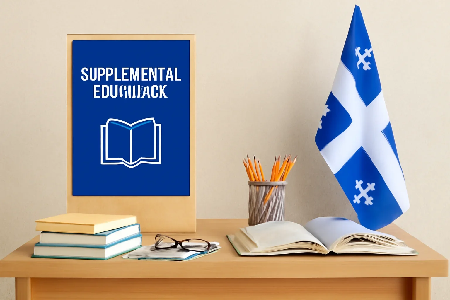 Local information desk setup representing supplement education in Quebec City, QC