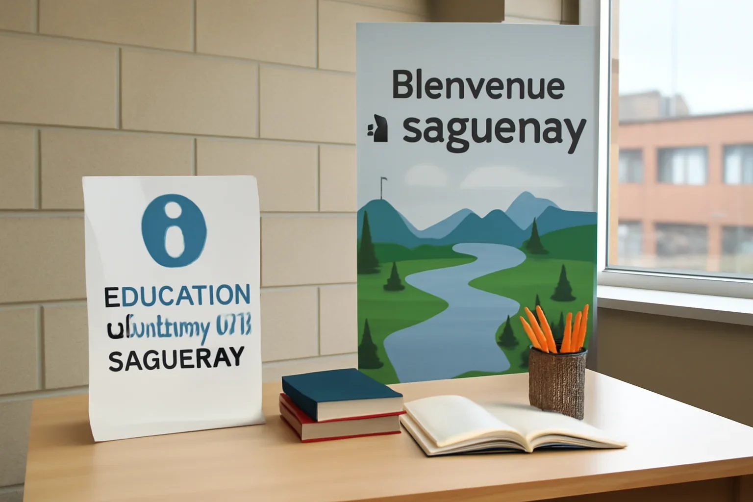 Local information desk setup representing supplement education in Saguenay, QC
