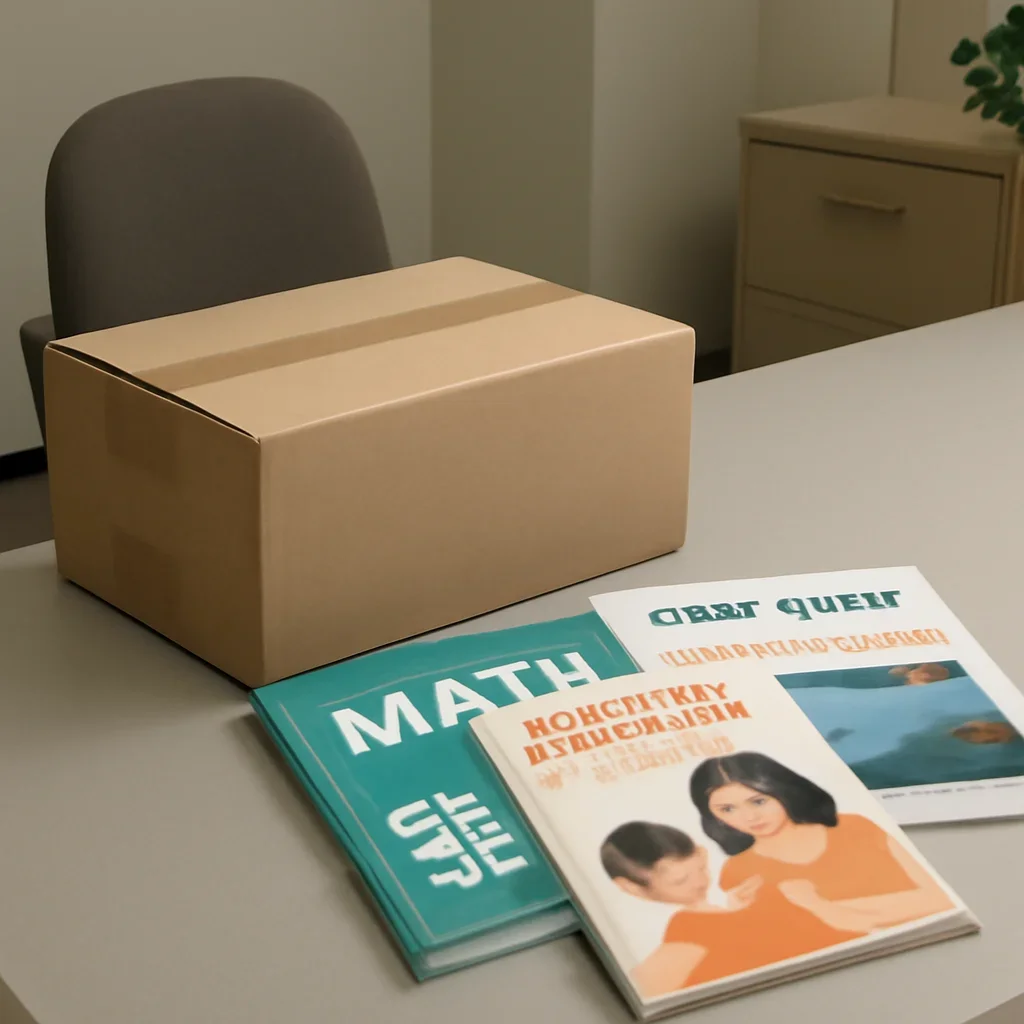 Parcel and educational materials prepared for readers in Saint John, NB