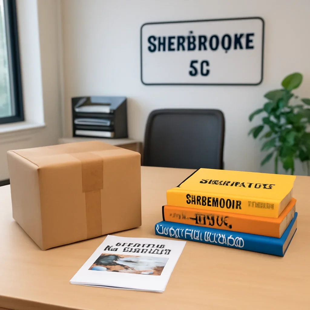 Parcel and educational materials prepared for readers in Sherbrooke, QC