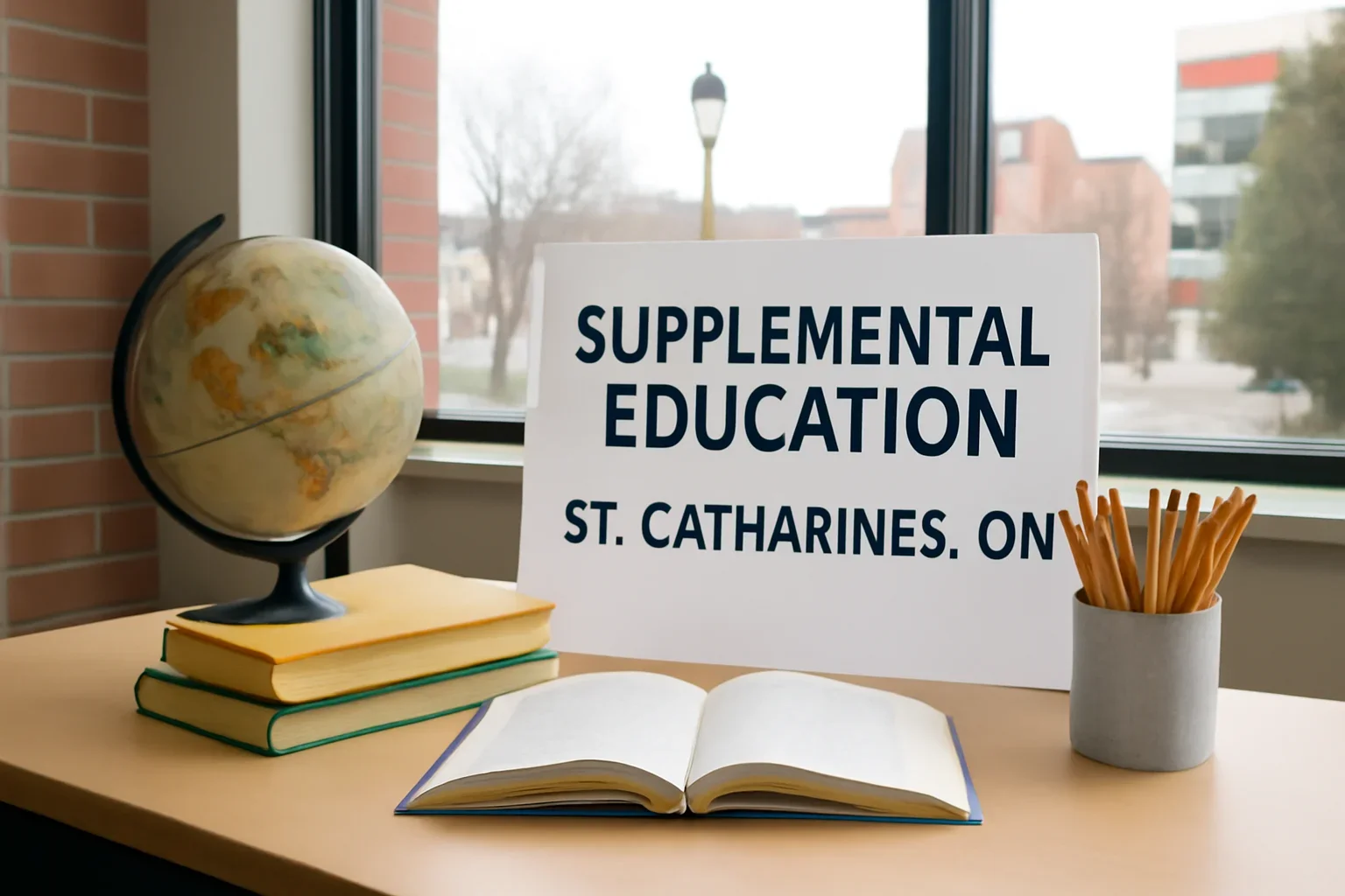 Local information desk setup representing supplement education in St. Catharines, ON