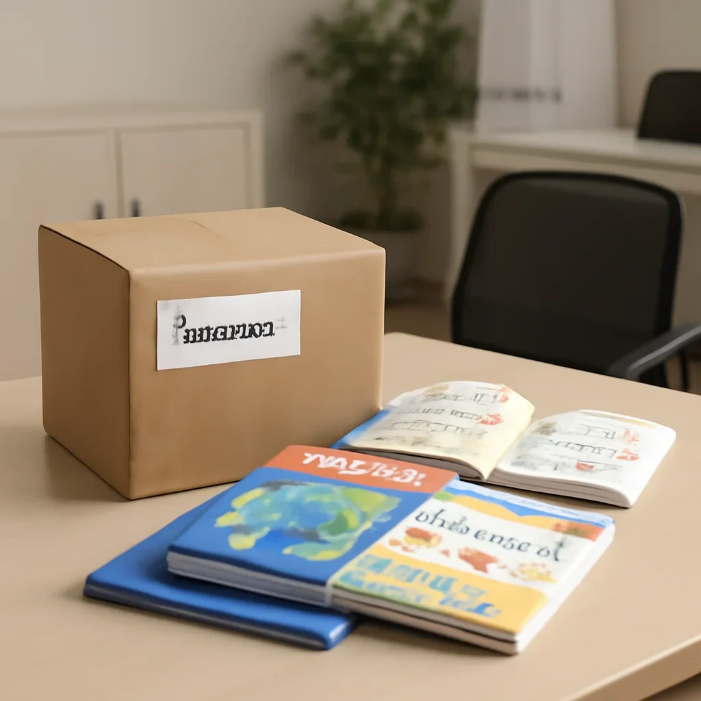 Parcel and educational materials prepared for readers in Sydney, NS