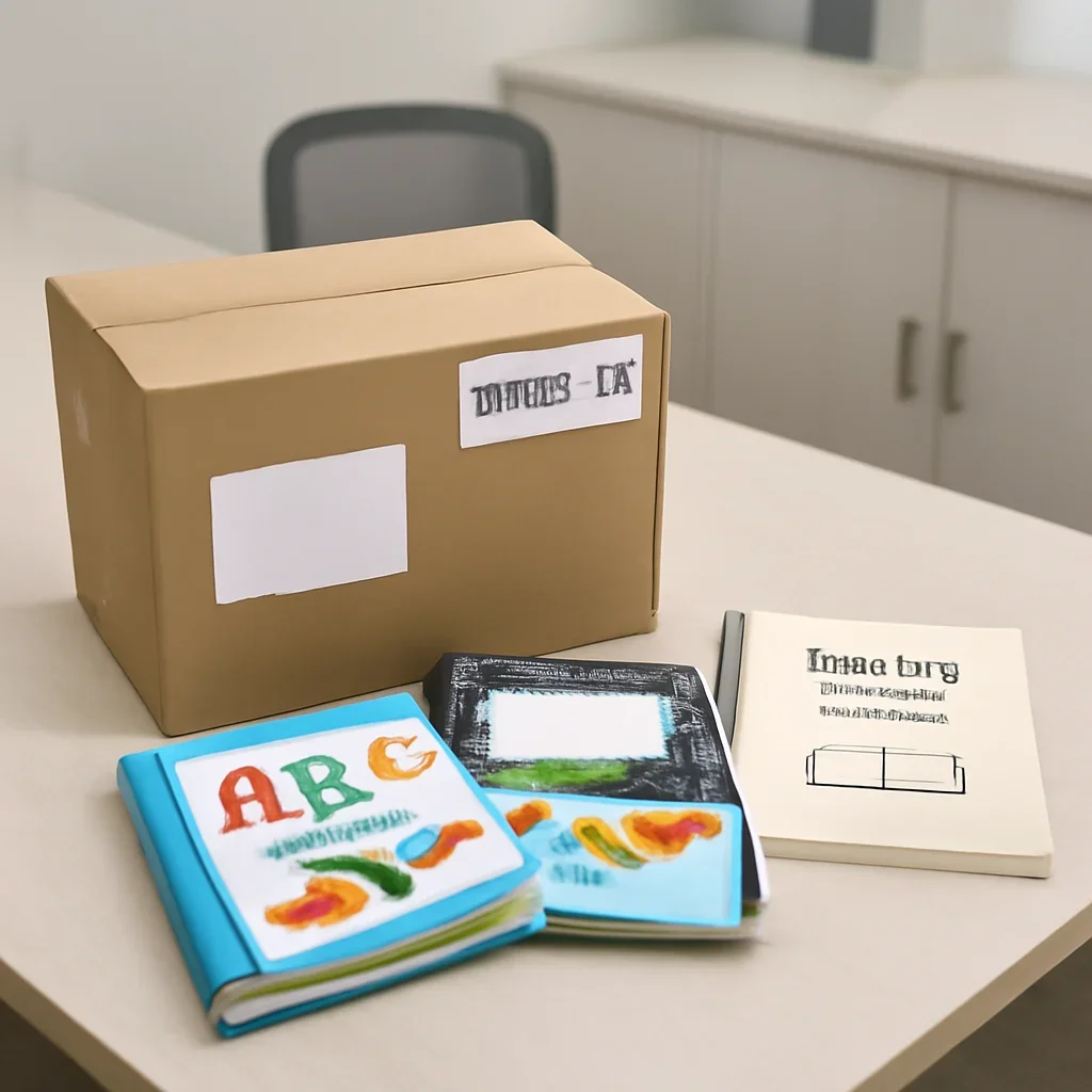 Parcel and educational materials prepared for readers in Whitby, ON