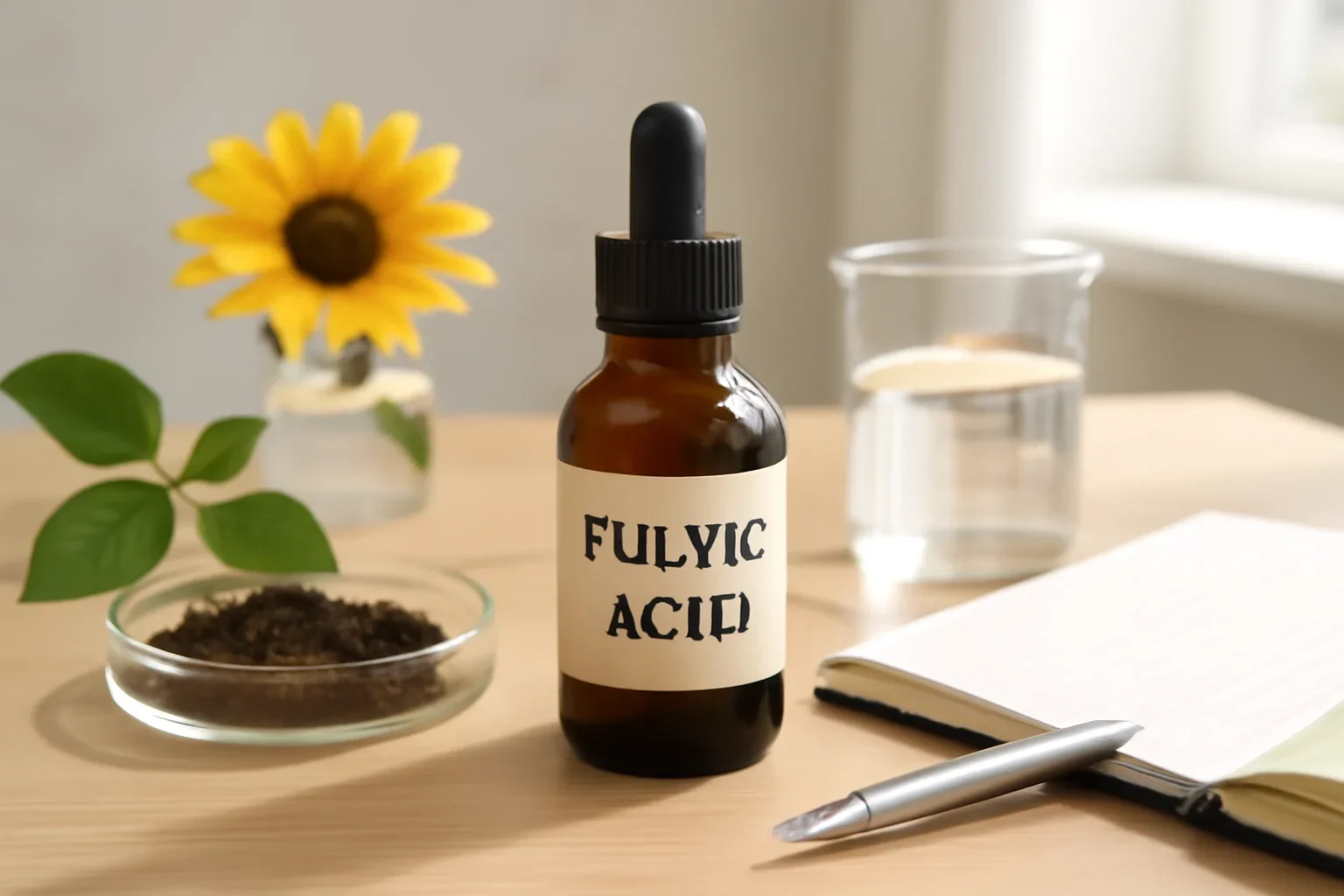 Editorial illustration space for article topic What Is Fulvic Acid
