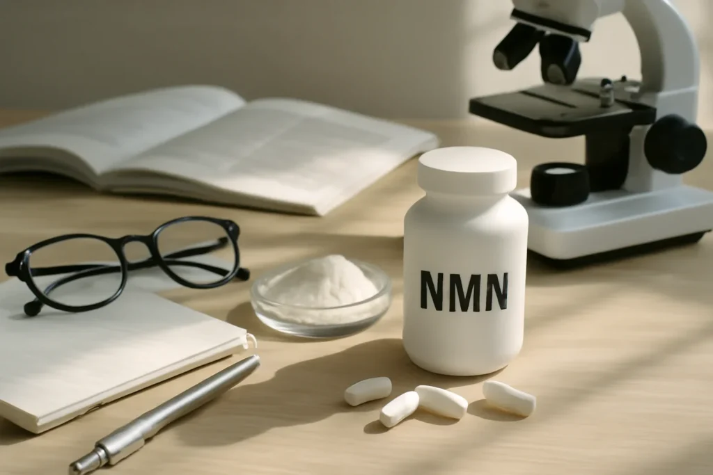 Editorial illustration space for article topic What Is NMN